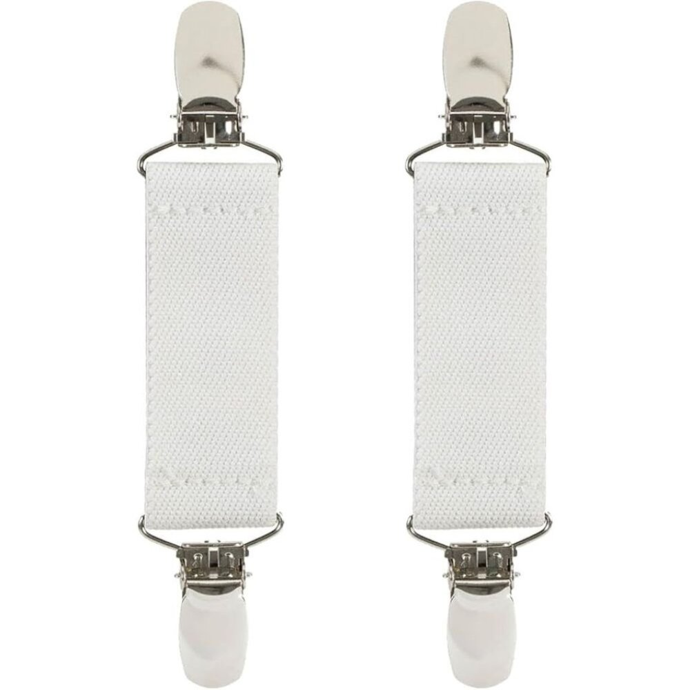 Hold’Em 1” Boot Straps Leg Pant Stirrup Elastic Extra Heavy Clips - White